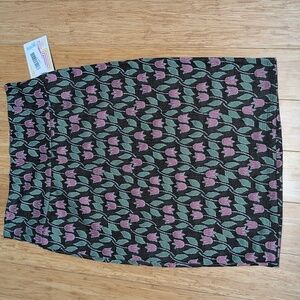 NWT LuLaRoe Cassie Pink and Green Tulip Pencil Skirt Size S